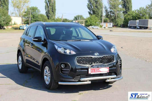 Front protection ST009 (stainless) for Kia Sportage 2015-2021 - Reelken Auto