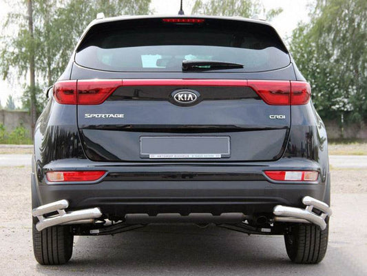 Back protection corners AK003 double-double (stainless steel) for Kia Sportage 2015-2021 - Reelken Auto
