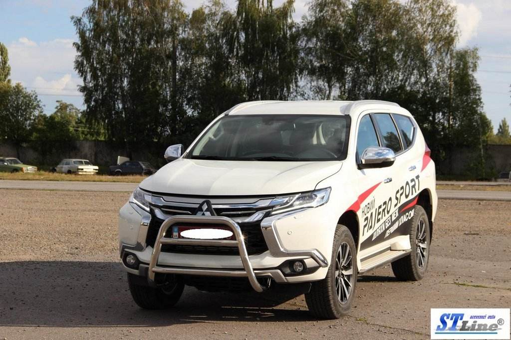 The WT022 bumper guard (stainless) for Mitsubishi Pajero Sport 2015↗ - Reelken Auto
