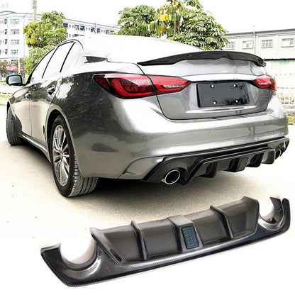 Rear bumper diffuser V4 (for Q50 Base/Sport 2018-2023, Carbon) for Infiniti Q50/Q60 2013-2024 - image 13