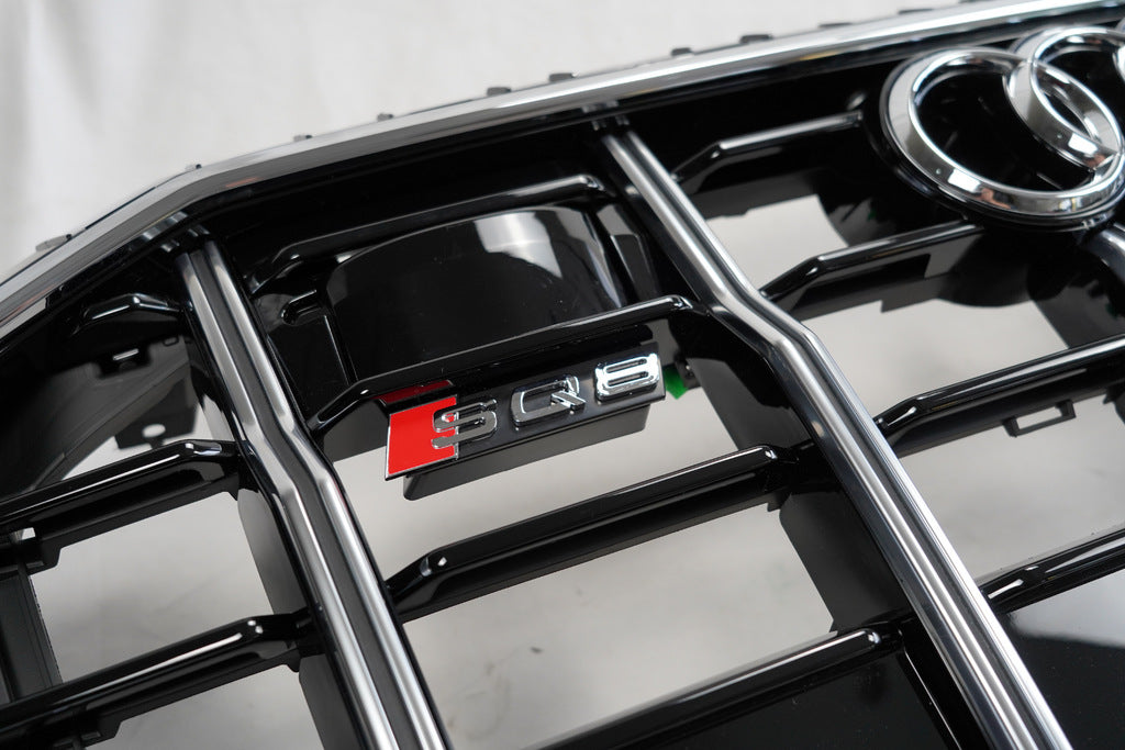 SQ-Style Front Grille (2018-2023, Black with Chrome) for Audi Q8 2018- - image 8