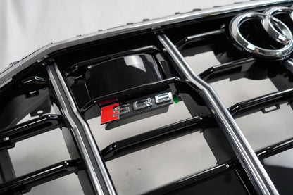 SQ-Style Front Grille (2018-2023, Black with Chrome) for Audi Q8 2018- - image 8