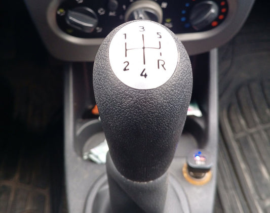 Gear Shift Knob 8200079112 (black with gray) for Renault Logan I 2005-2008 - image 1
