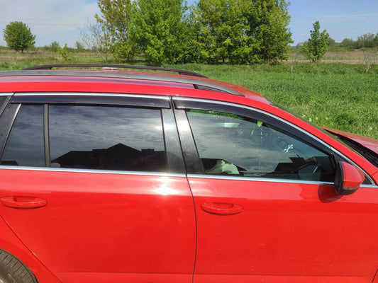 Window Deflectors with Chrome Trim Niken Luxury (SW, 4 pcs) for Skoda Octavia III A7 2013-2019 - image 1