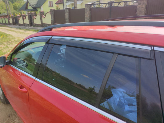 Window Deflectors with Chrome Trim Niken Luxury (SW, 4 pcs) for Skoda Octavia III A7 2013-2019 - image 2