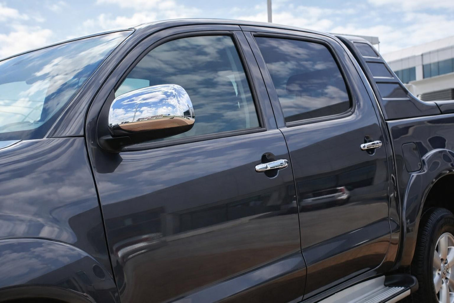 Mirror Covers (2 pcs, Stainless Steel) for Toyota Hilux 2006-2015 - image 1
