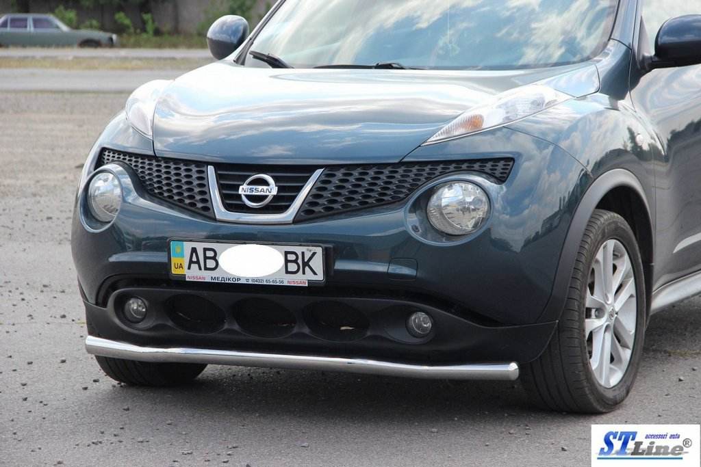 Front protection ST008-2 (stainless) for Nissan Juke 2010-2019 - Reelken Auto