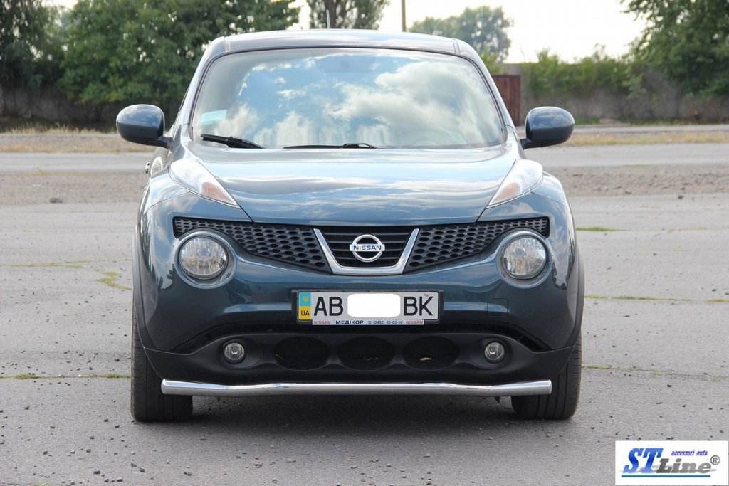 Front protection ST008-2 (stainless) for Nissan Juke 2010-2019 - Reelken Auto