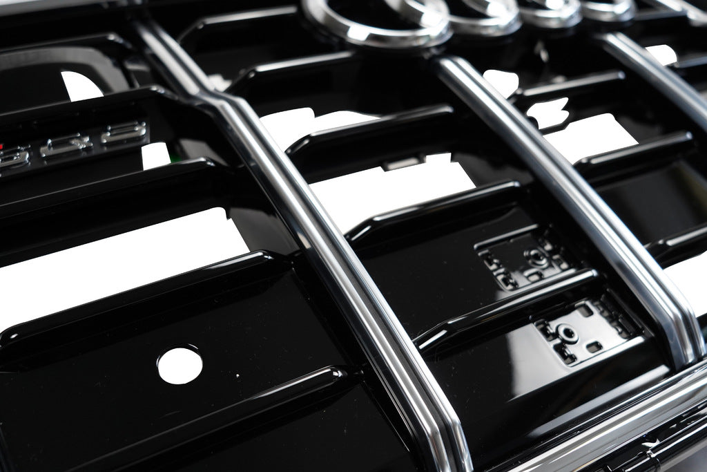 SQ-Style Front Grille (2018-2023, Black with Chrome) for Audi Q8 2018- - image 12