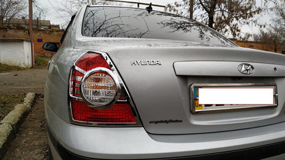 Chrome Tail Light Covers (2 pcs, plastic) for Hyundai Elantra (XD) 2000-2011 - image 4