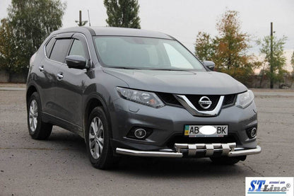 Front protection ST009-15 (stainless) for Nissan X-trail T32 / Rogue 2014-2021 - Reelken Auto