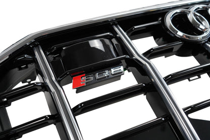 SQ-Style Front Grille (2018-2023, Black with Chrome) for Audi Q8 2018- - image 3