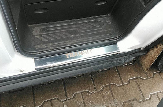 Threshold cover (2 pcs., stainless steel) for Ford Transit 2014↗ - Reelken Auto