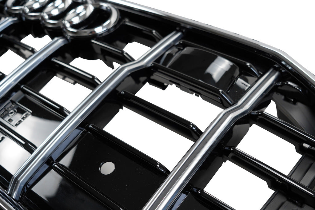 SQ-Style Front Grille (2018-2023, Black with Chrome) for Audi Q8 2018- - image 13