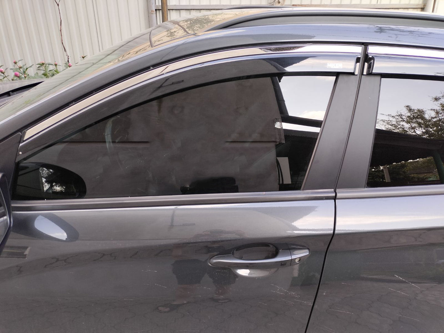 Window deflectors with chrome trim (4 pcs, Niken) for Hyundai Kona 2017-2023 - image 9