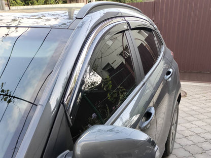 Window deflectors with chrome trim (4 pcs, Niken) for Hyundai Kona 2017-2023 - image 6