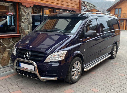 The visor on the windshield (gloss black, 5mm) for Mercedes Vito W639 2004-2014 - Reelken Auto