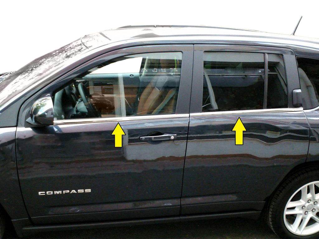 Bottom edging of glass (stainless) for Jeep Compass 2006-2016 - Reelken Auto