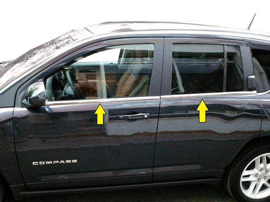 Bottom edging of glass (stainless) for Jeep Compass 2006-2016 - Reelken Auto