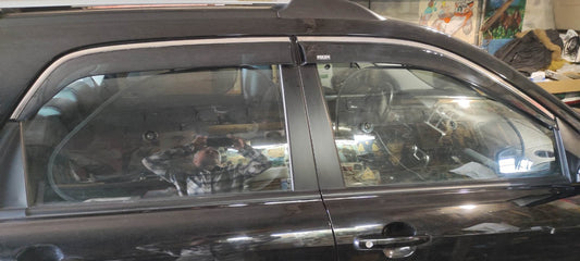 Window deflectors with chrome trim (4 pcs, Niken) for Kia Sportage 2004-2010 - image 1