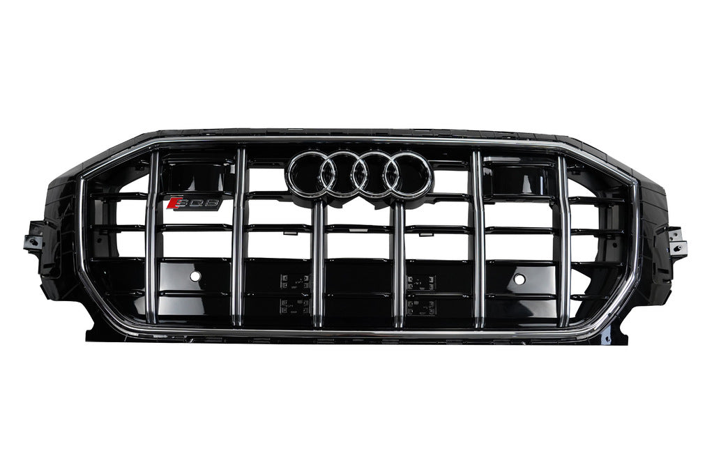 SQ-Style Front Grille (2018-2023, Black with Chrome) for Audi Q8 2018- - image 17