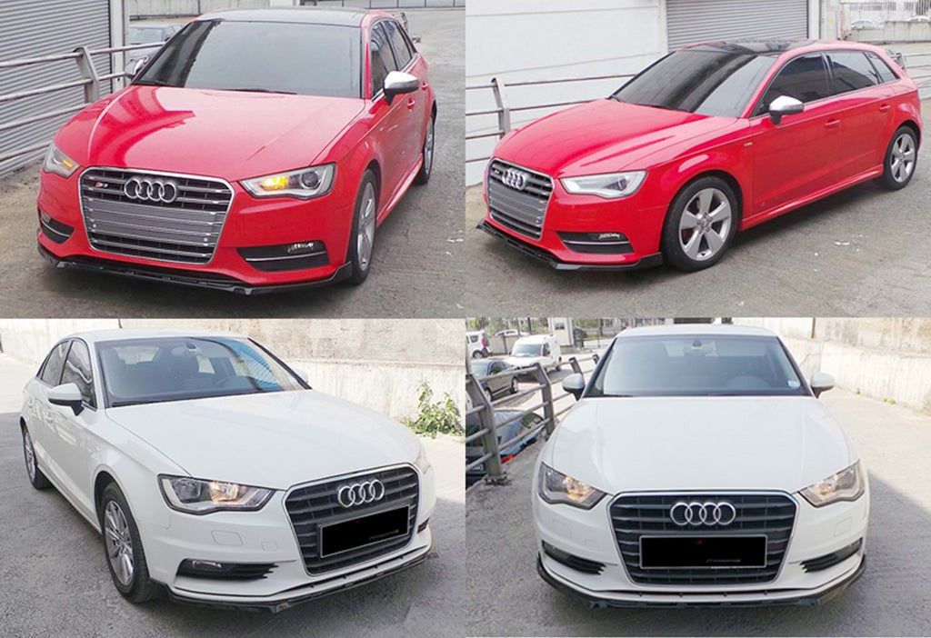 Front lip spoiler add-on DPT V-3 (Sedan/HB, gloss black) for Audi A3 2012-2020 - image 8