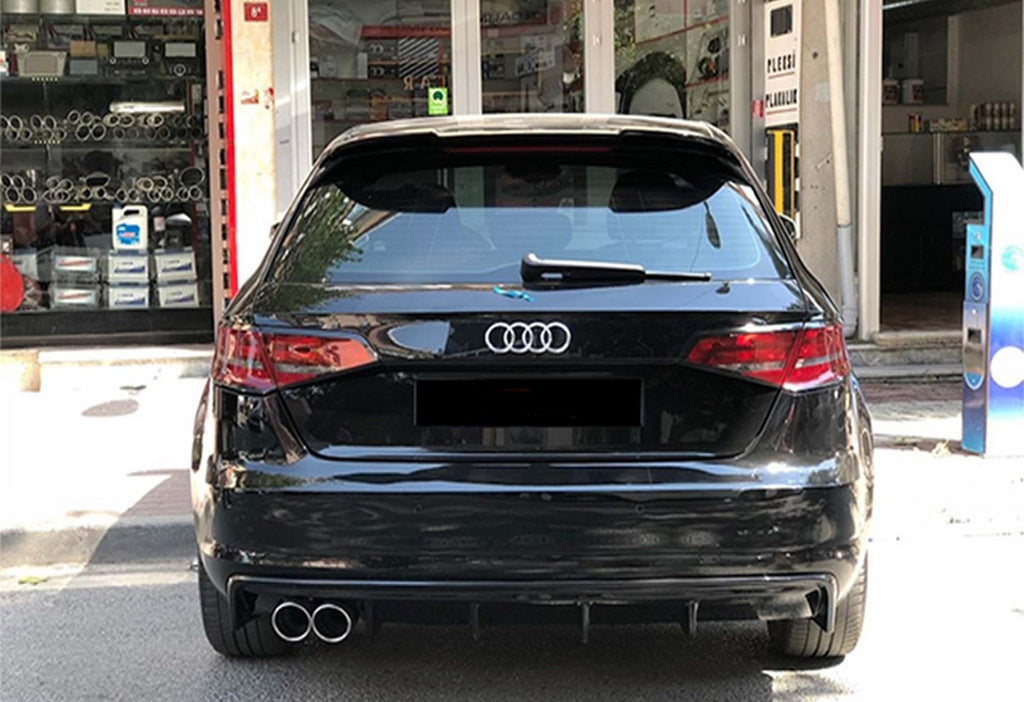 Rear Diffuser DPT V-2 (2012-2016, HB, Gloss Black) for Audi A3 2012-2020 - image 1