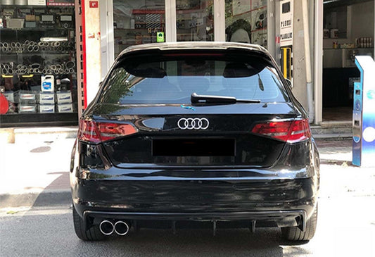 Rear Diffuser DPT V-2 (2012-2016, HB, Gloss Black) for Audi A3 2012-2020 - image 1