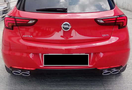 Rear Diffuser DPT V-1 (HB, Gloss Black) for Opel Astra K 2016-2021 - image 1