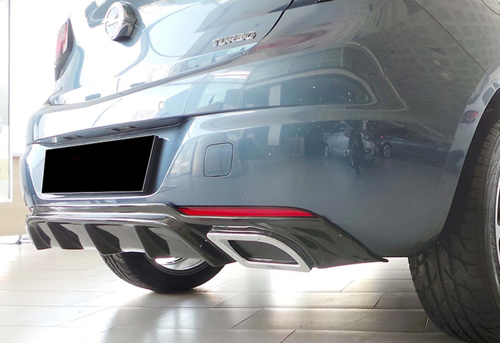 Rear Diffuser DPT V-2 (HB, Gloss Black) for Opel Astra K 2016-2021 - image 1