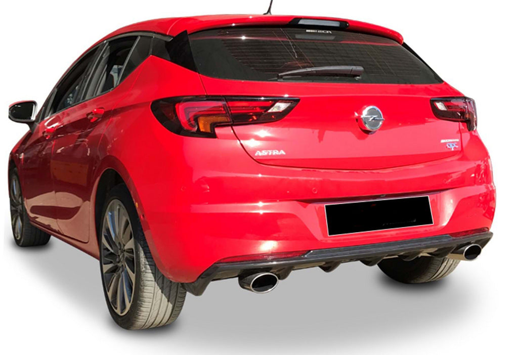 Rear Diffuser DPT V-3 (HB, Gloss Black) for Opel Astra K 2016-2021 - image 1