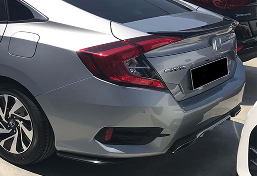 Rear Flap Extensions DPT (Gloss Black) for Honda Civic Sedan X 2016-2021 - image 1