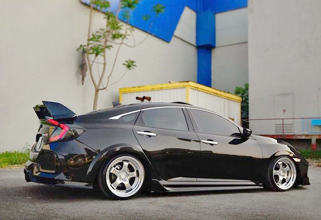 Side Skirts DPT V-4 (Gloss Black) for Honda Civic Sedan X 2016-2021 - image 2