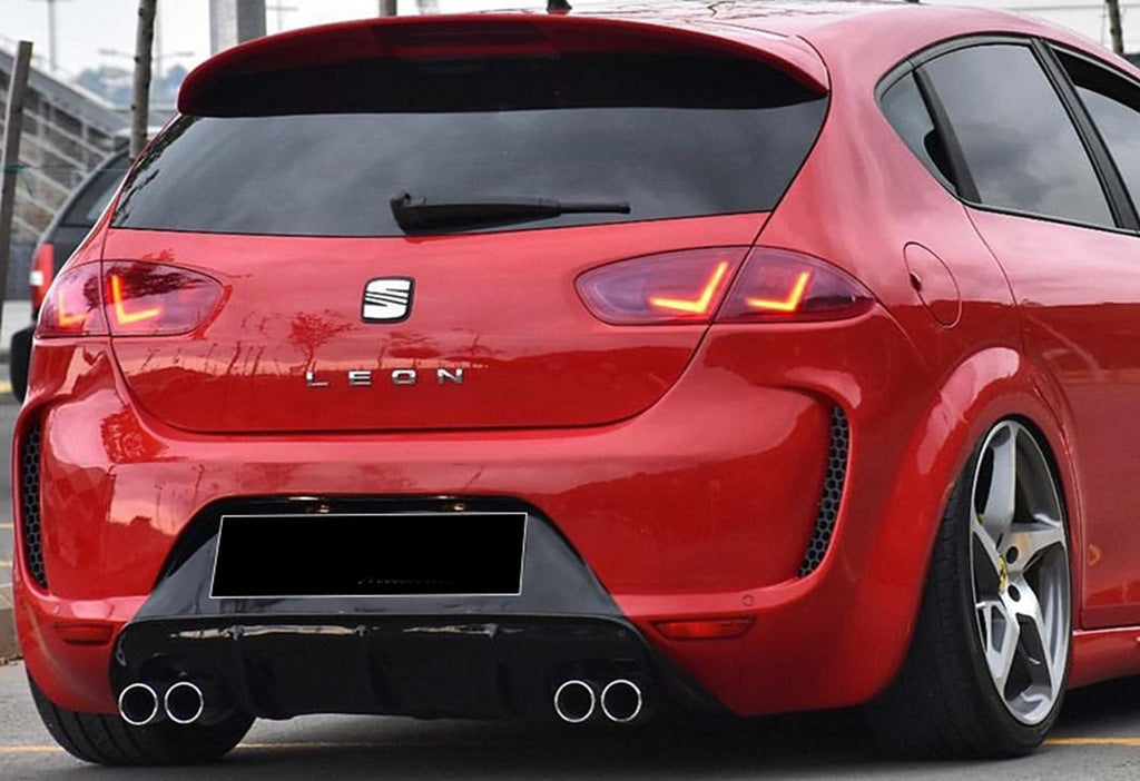 Rear Diffuser DPT V-1 (2009-2012, Gloss Black) for Seat Leon 2005-2012 - image 1