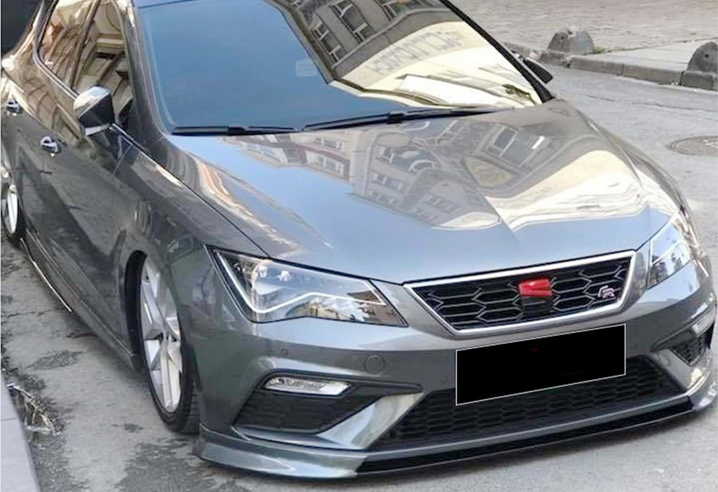 Front Lip DPT V-2 (2017-2020, Gloss Black) for Seat Leon 2013-2020 - image 1