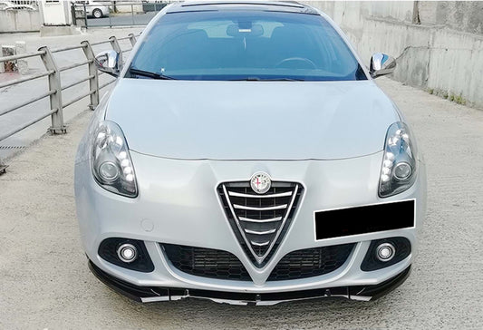 Front Lip Spoiler DPT (ABS, Gloss Black, 3pcs) for Alfa Romeo Giulietta 2010-2020 - image 1