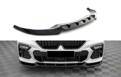 Front Lip Spoiler DPT V-1 (For M, Gloss Black) for BMW X6 G06 2019- - image 1