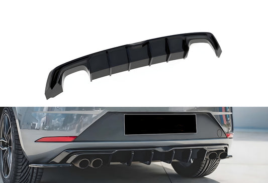 Rear Diffuser DPT V-6 (2017-2020, Gloss Black) for Seat Leon 2013-2020 - image 1