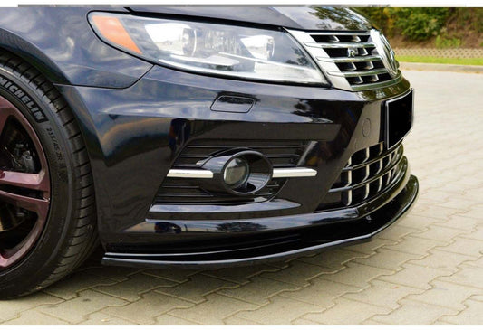 Front Lip Spoiler DPT (for R-Line, 2008-2011, Gloss Black) for Volkswagen Passat СС 2008-2017 - image 1