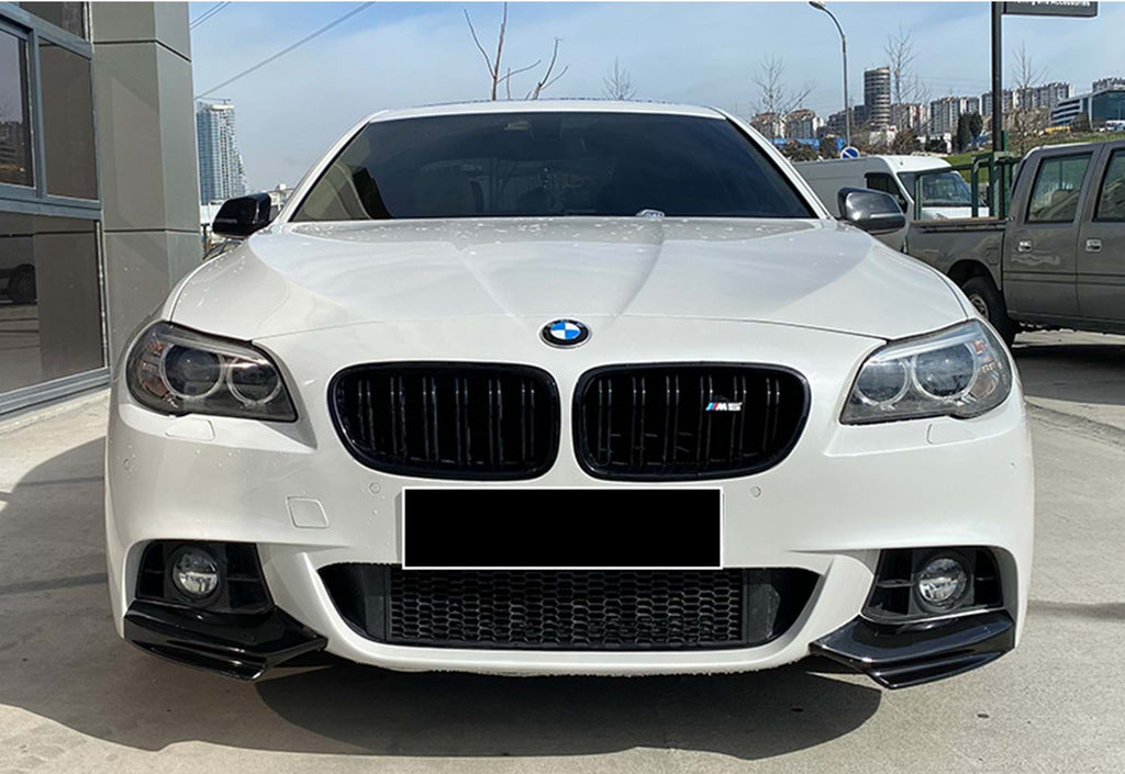 Front Bumper Lip DPT Flap (for M-Performance, Gloss Black) for BMW 5 Series F10/F11 2010–2016 - image 1