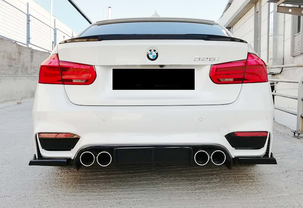 Rear Diffuser DPT V-6 (for M3, Gloss Black) for BMW 3 Series F30/F31 2012-2019 - image 1