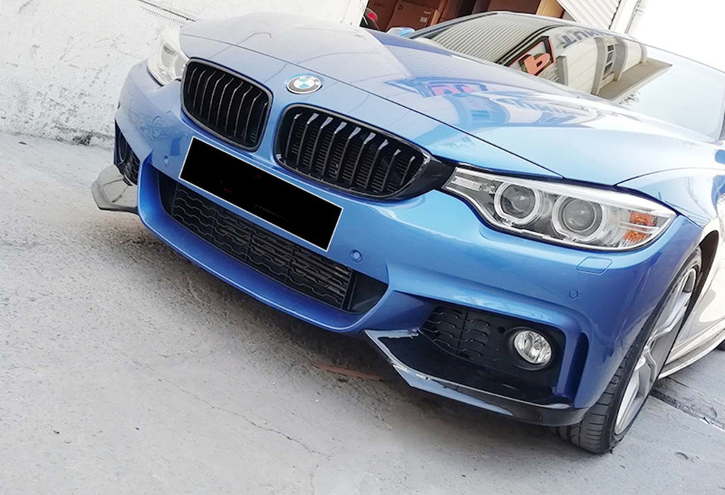 Front Bumper Lip DPT Flap V-1 (for M-Technic, Gloss Black) for BMW 4 Series F32/F33/F36 2012-2020 - image 3