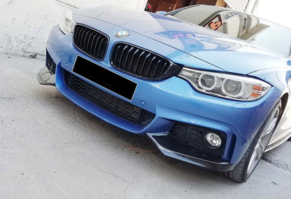 Front Bumper Lip DPT Flap V-1 (for M-Technic, Gloss Black) for BMW 4 Series F32/F33/F36 2012-2020 - image 3