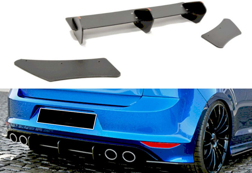 Rear Diffuser DPT V-4 (for R / R-Line, 2012-2019, Matte Black) for Volkswagen Golf 7/E-Golf 2012-2020 - image 1