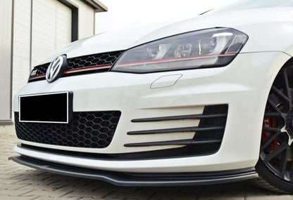 Front Lip Spoiler DPT V-2 (for GTI, 2012-2017, Gloss Black) for Volkswagen Golf 7/E-Golf 2012-2020 - image 1