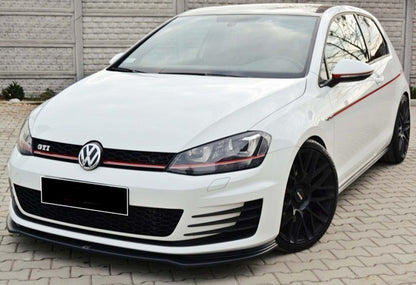 Front Lip Spoiler DPT V-2 (for GTI, 2012-2017, Gloss Black) for Volkswagen Golf 7/E-Golf 2012-2020 - image 2