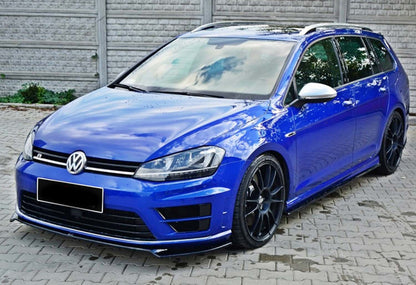Front Lip Spoiler DPT V-2 (for R / R-Line HB, 2012-2017, Gloss Black) for Volkswagen Golf 7/E-Golf 2012-2020 - image 1