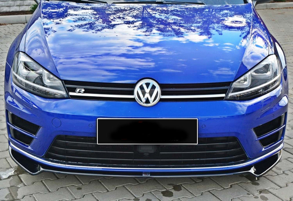 Front Lip Spoiler DPT V-2 (for R / R-Line HB, 2012-2017, Gloss Black) for Volkswagen Golf 7/E-Golf 2012-2020 - image 3