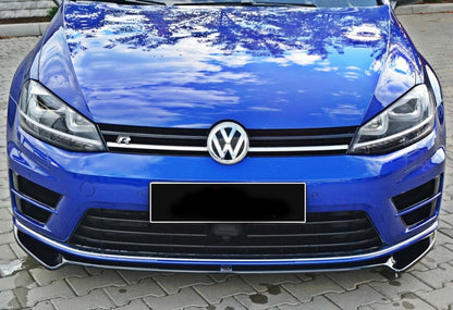 Front Lip Spoiler DPT V-2 (for R / R-Line HB, 2012-2017, Gloss Black) for Volkswagen Golf 7/E-Golf 2012-2020 - image 3
