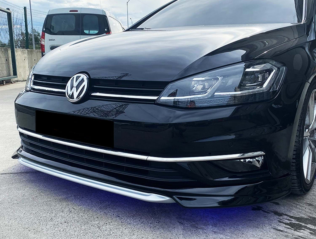 Front Lip DPT V-1 (for factory bumper, 2017-2019, For painting) for Volkswagen Golf 7/E-Golf - image 1